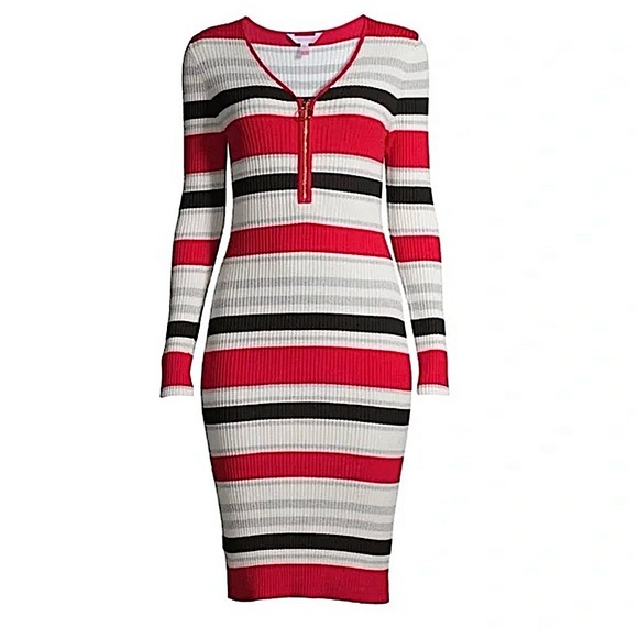 Womens BodyCon No Boundaries Red, Black, White and Silver striped Dress … - Picture 3 of 9